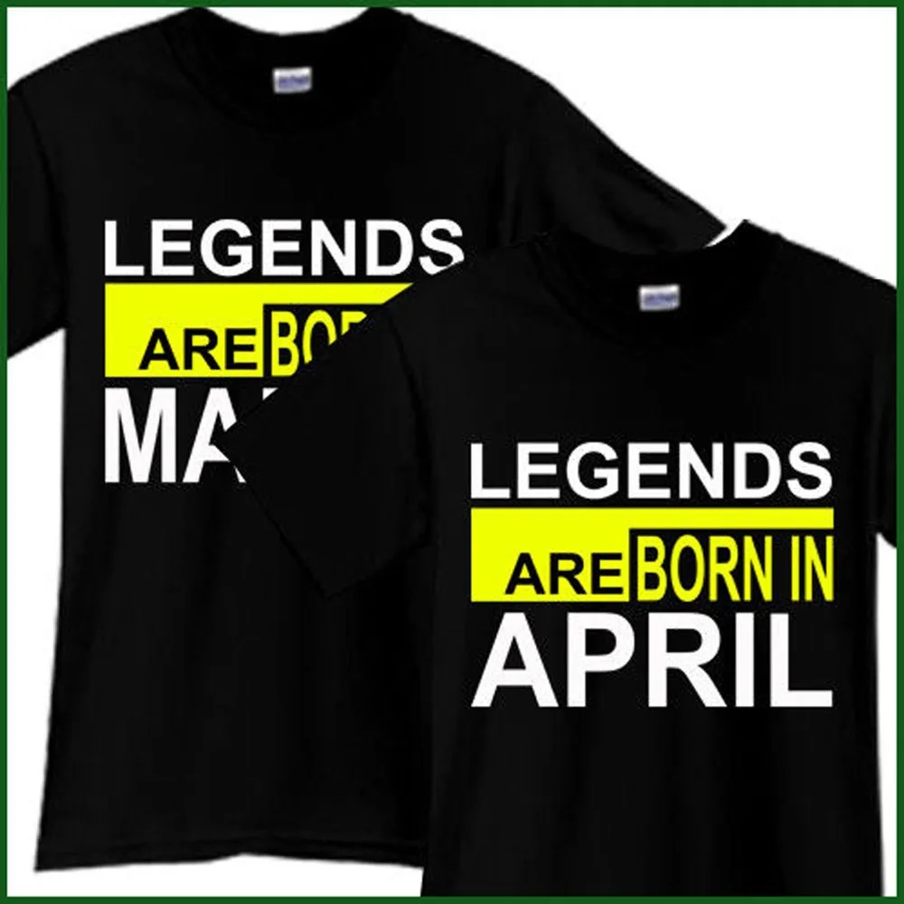 100% хлопок Мужская Летняя распродажа футболка с надписью Legends Are Born In March April Zodiac Pride
