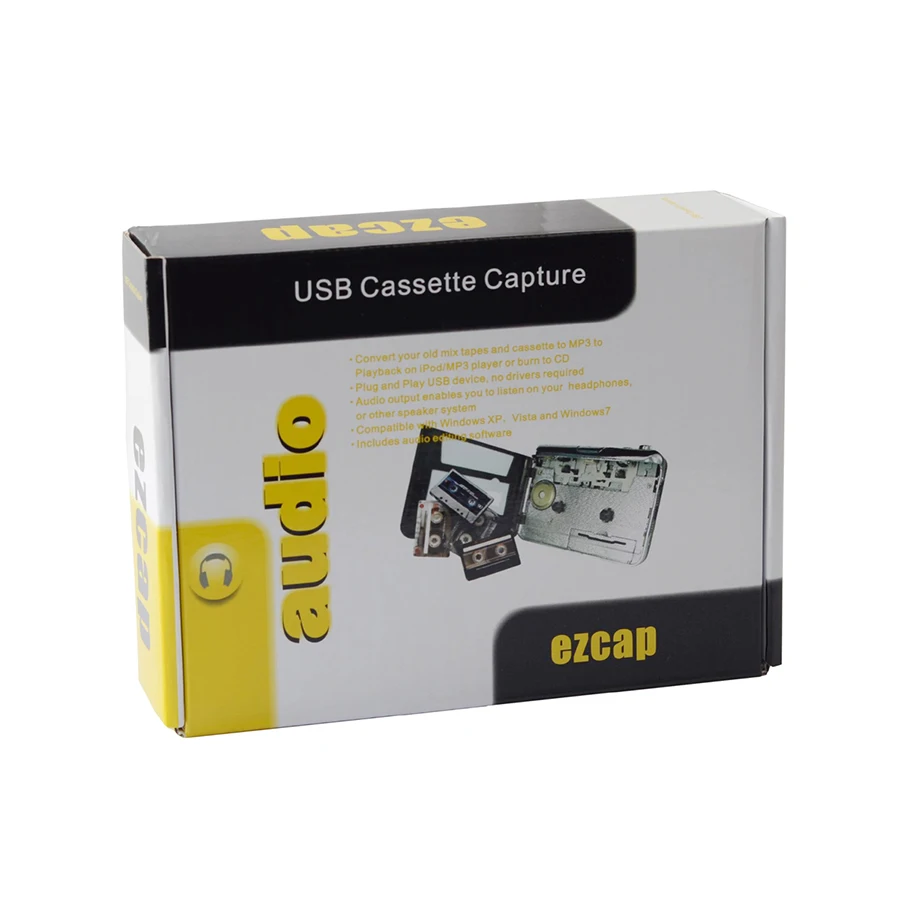 USB Cassette Player Cassette to MP3 Converter Capture Music Player Tape Recorder Support Windows 7/8