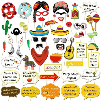 

Mexico Carnival Party Photographic Prop Decorations Paper Beard