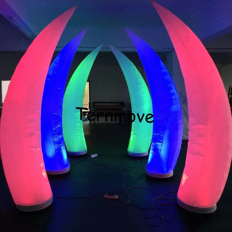 

Inflatable Tusks for Stage Wedding LED elephant tusk Inflatable light for event decoration Inflatable LED cone column ivry