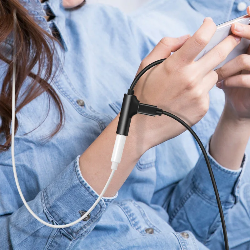2 в 1 соединитель для наушников двойной разъем USB C 3 5 мм AUX аудиозарядка Xiaomi Samsung Note 7