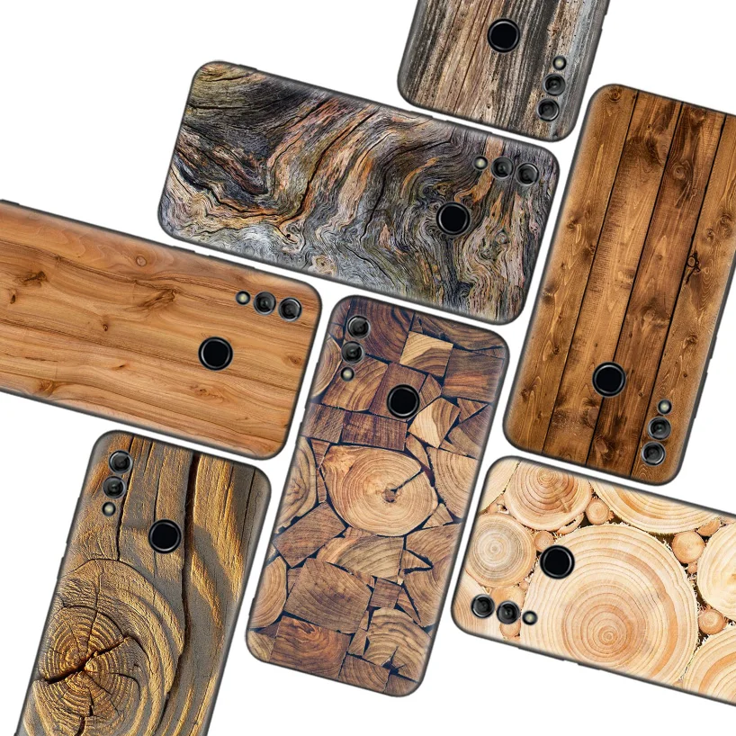 Pattern wood textures Black Case for Huawei Y9 Y5 Y6 Y7 2019 Honor 10 9 Lite 1