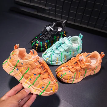 

Summer Rainbow Kids sport Shoes For Girls Sneakers Students Breathable tennis Children Shoes Girls Sneakers Light Shoes boys