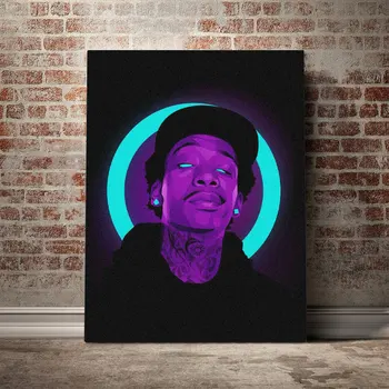 

Wiz Khalifa neon pop art Poster Canvas Wall Art Decoration prints for living Kid Children room Home bedroom decor painting