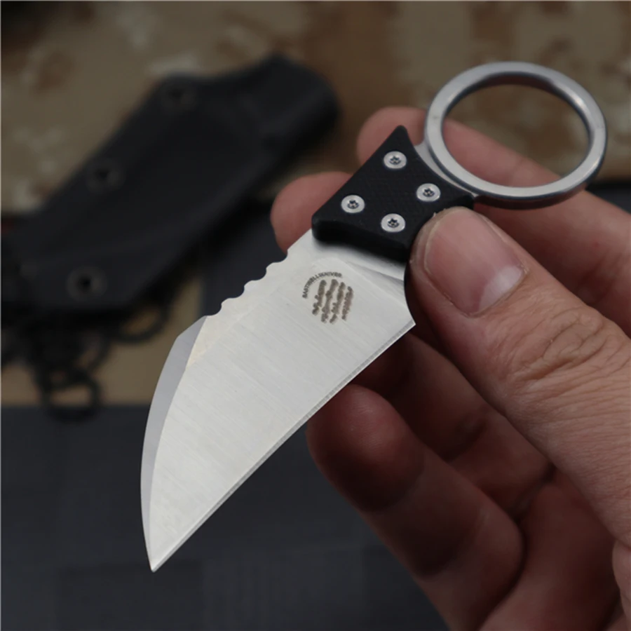 

Newest fixed knife outdoor camping survival hunting fruit Pocket knives D2 blade G10 Handle EDC hand Tool+K sheath