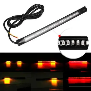 

48-LED Motorcycle Light Bar Strip Flexible Tail Brake Stop Turn Signal Lights License Plate Light 3528 SMD 3014SMD Red Amber Col