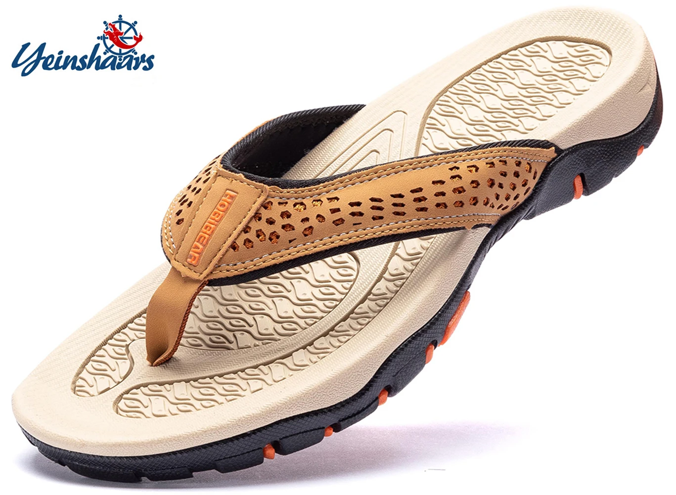 

YEINSHAARS Summer Sandals Male Beach Shoes Leather Sandals Leisure Flip flop Men Beach Sandals Man Fashion Casual Slippers