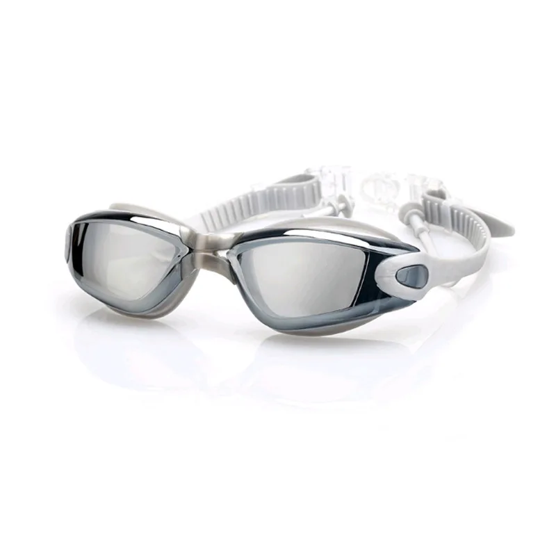 1 пара, гальванические УФ-очки, водонепроницаемые, противотуманные, для плавания, очки для плавания, дайвинга, очки для воды, регулируемые, для плавания, очки для взрослых - Цвет: gray
