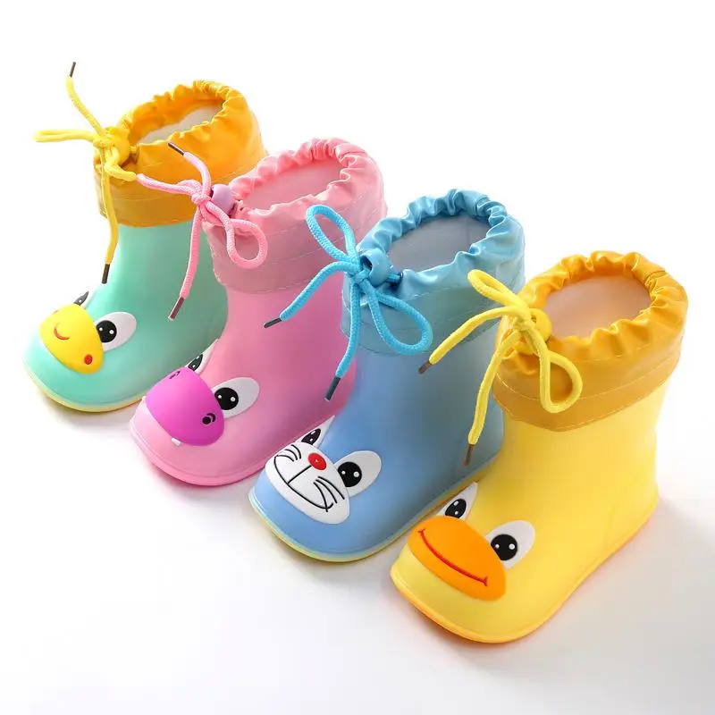 

Kids Rain Boots Children Rubber Rainboot Candy Color Cartoon Girls Waterproof Boot Pvc Boys Water Shoes Four Seasons Removable