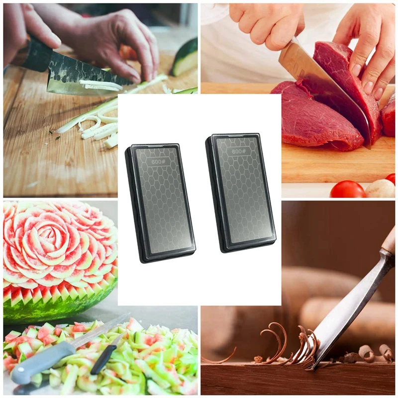 Whetstone World Knife Sharpening Stone, Double-Sided Diamond Sharpening Stone Sharpener- Fine/Coarse with Anti-Slip Base(600/1
