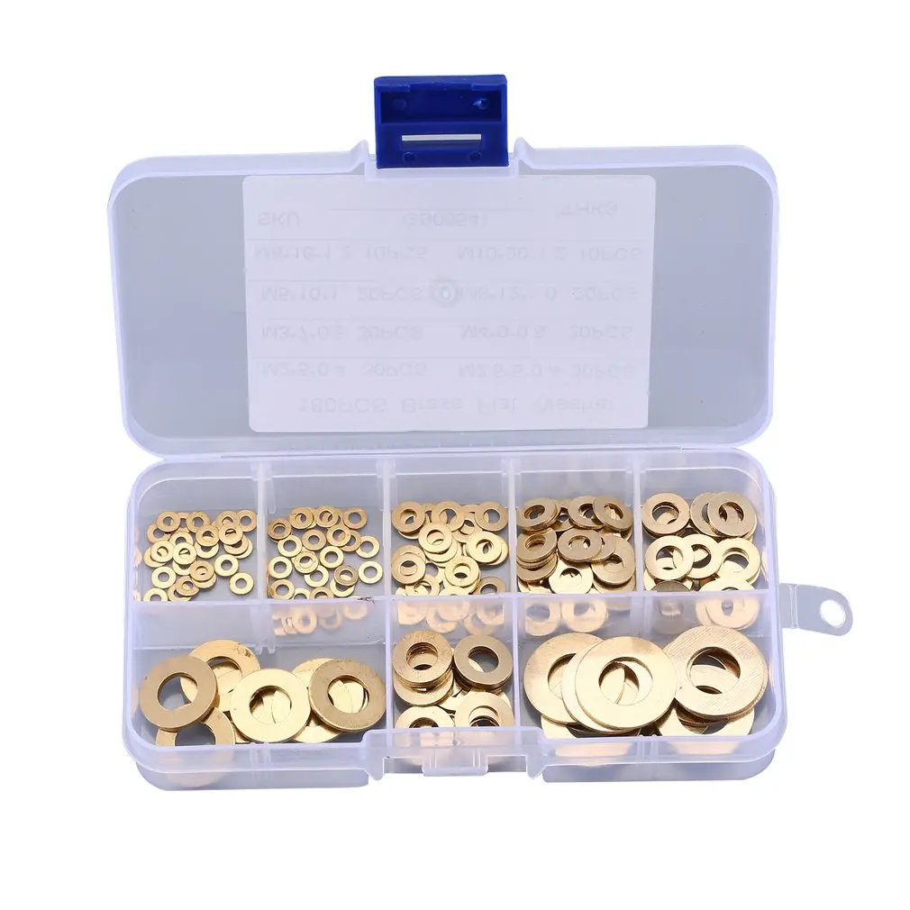 

180PCS/lot Solid Copper Washer Flat Ring Gasket Sump Plug Oil Seal Fittings Washers Fastener Hardware Accessories