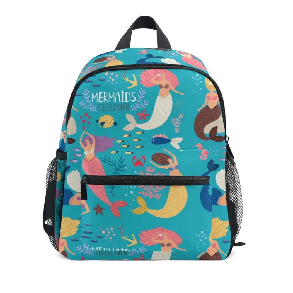 Mermaids printed School Bags Girl and Boys Backpack mochila feminina