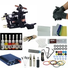 Профессиональный набор для татуировок 1 Татуировка пистолет машина набор 6 цветов набор чернил блок питания ручки боди-арт инструменты Перманентный макияж тату Набор