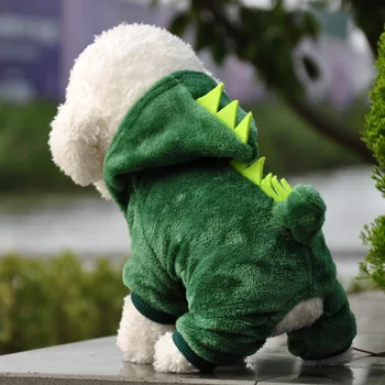 

XS-XL Pet Dog Clothes Funny Dinosaur Costumes Fall Winter Warm Coral Fleece Coat Small Cat Kitten Hoodie Puppy Dogs Clothes