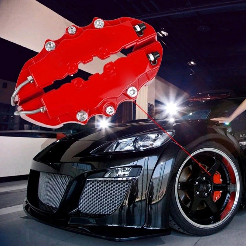 Universal Car Caliper Cover 3D Disc Brake Caliper Cover Medium Disc Brake Clamp Cap Kit Car Decor Supplies Wheel Accessories
