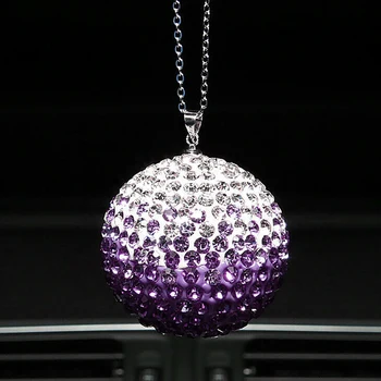 

Car Hanging Ball Rear View Mirror Pendant Crystal Ornament Bling 3.5cm