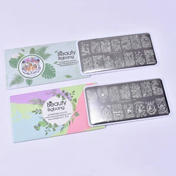 

Beauty Bigbang 2PCS Nails Stamping Plates Set Grass Fish Rabbit Cat Lace Flower Print Image Nail Art Accessories Stamp Template