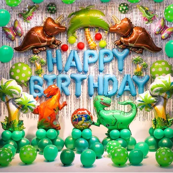 

walking Dinosaur Foil Balloons Birthday Party Decorations Big Dino Helium Balloon Jungle Dinosaur Theme Children Birthday globos