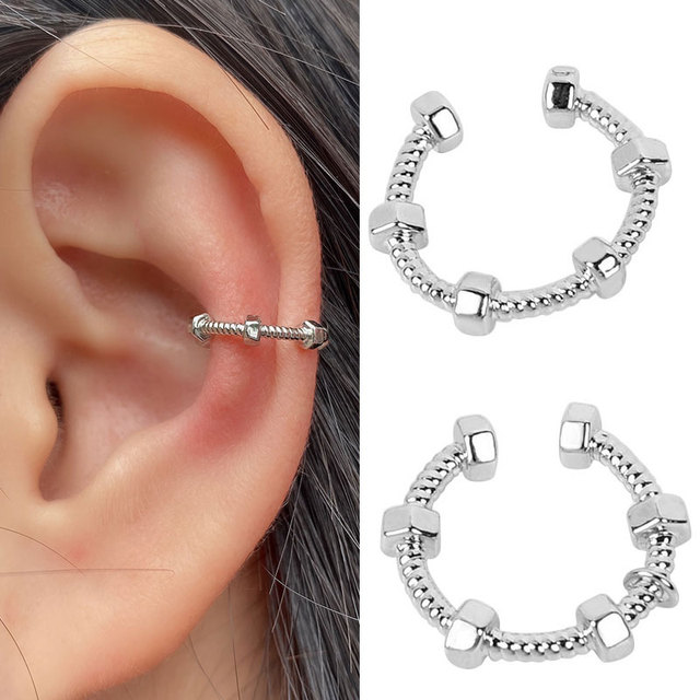 Earrings Without Ear Hole Star Wrap Clip On Earrings Earcuff for Women Chain Hollow Ear Cuff  Fake Earring Piercing