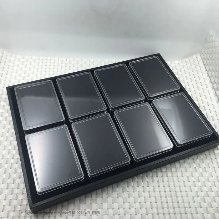 black 8 box inside Высокое качество драгоценный камень Дисплей Лоток Драгоценный камень коробка кулон держатель ювелирных изделий Витрина каменный Органайзер Алмазная витрина - Цвет: black 8 box inside