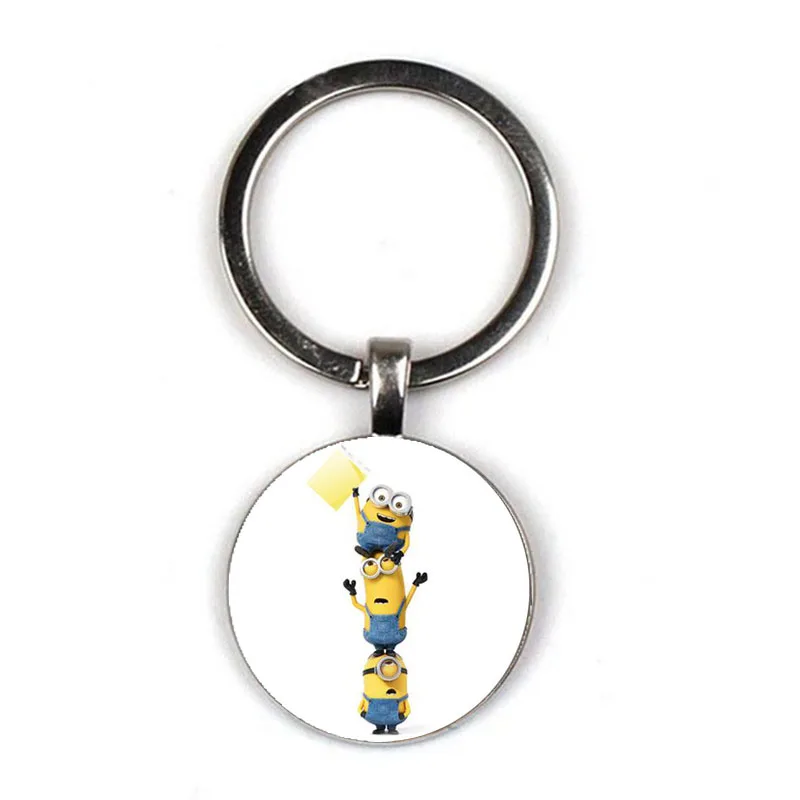 Despicable Me Minion Action Movie Glass Cabochon Keychains for Kid