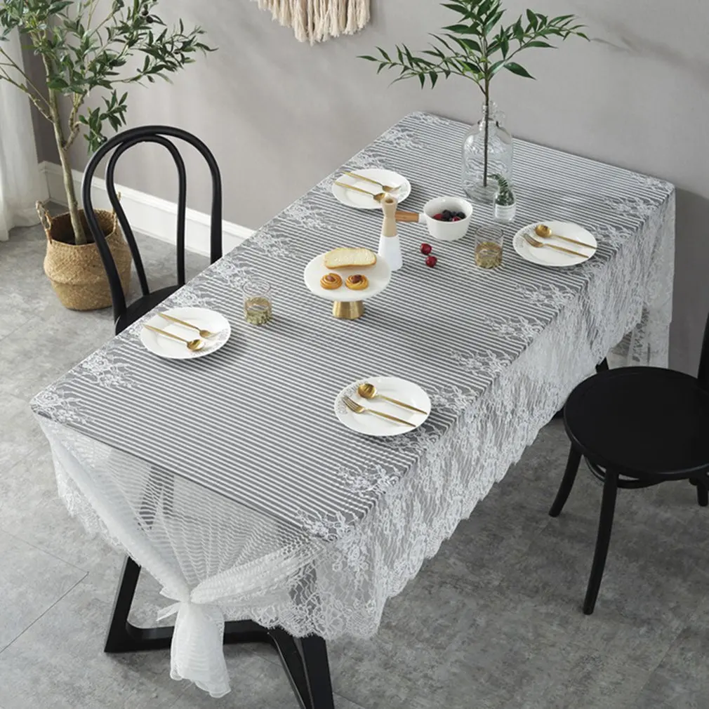 Ветряная кантри Ретро белая кружевная скатерть с ресничками Свадебная Декоративная скатерть одеяло украшение дома отеля
