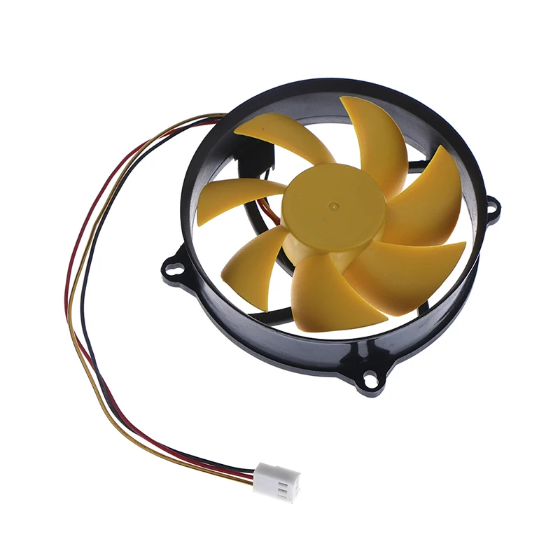 3PIN Round Cooling Fan Mute Yellow Blade CPU Cooler DC 12V 95x25mm PC Intel For AMD CPU Cooling Cooler Heatsink Heat Sink Fan