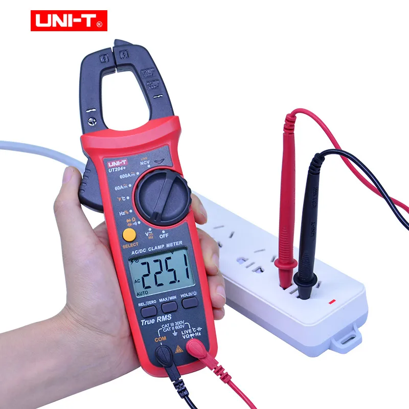 Цифровой клещи UNI-T UT203+ UT204+ T-RMS мультиметр AC DC Напряжение Ток Тестер Сопротивление Частота Диод Непрерывность тест