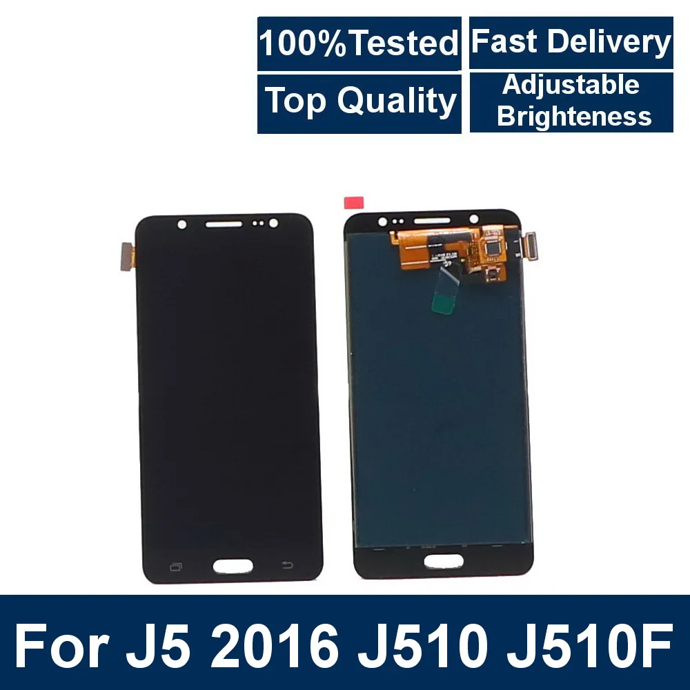 Для Samsung Galaxy J5 j510 J510F J510FN J510M телефон ЖК-дисплей кодирующий преобразователь сенсорного экрана в сборе с возможностью регулировки яркости