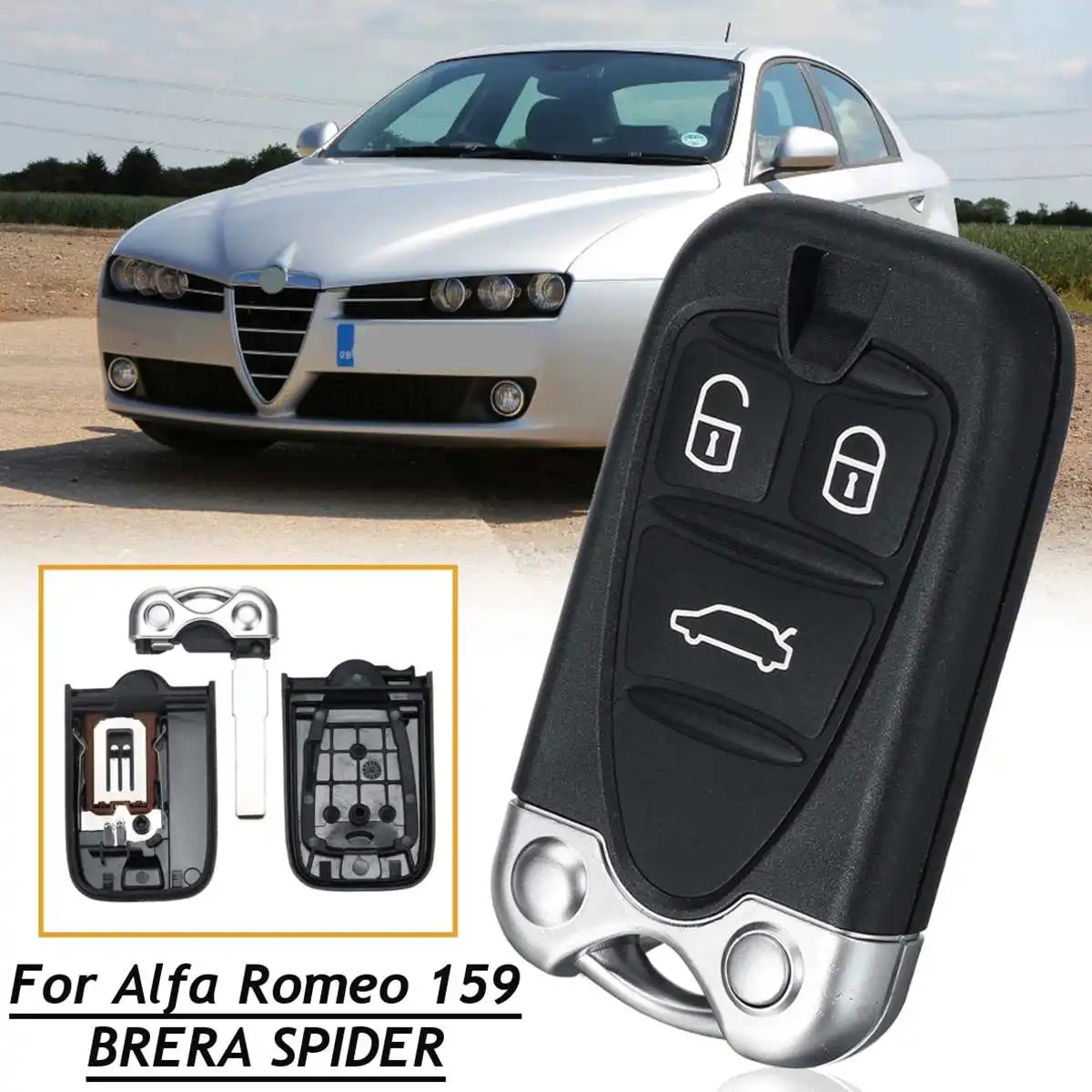 3 кнопочный дистанционный смарт ключ для автомобиля оболочка Alfa ROMEO 159 Brera 156 Spider