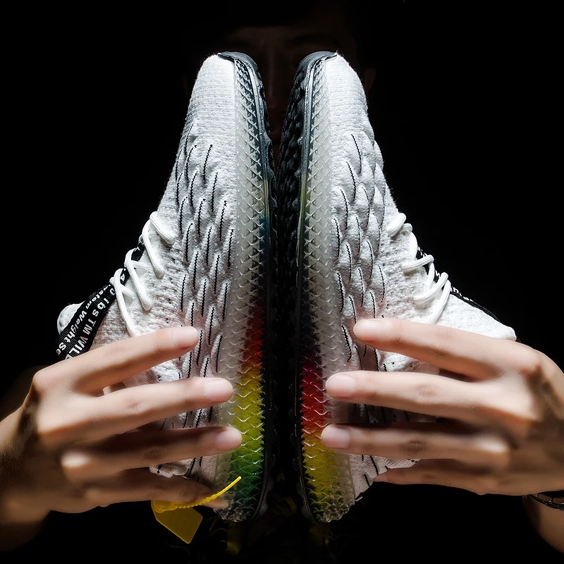 Модная мужская обувь; кроссовки Flyknit; дышащая Нескользящая Мужская обувь для бега; Повседневная Удобная обувь для тренировок; Прямая поставка; AODLEE