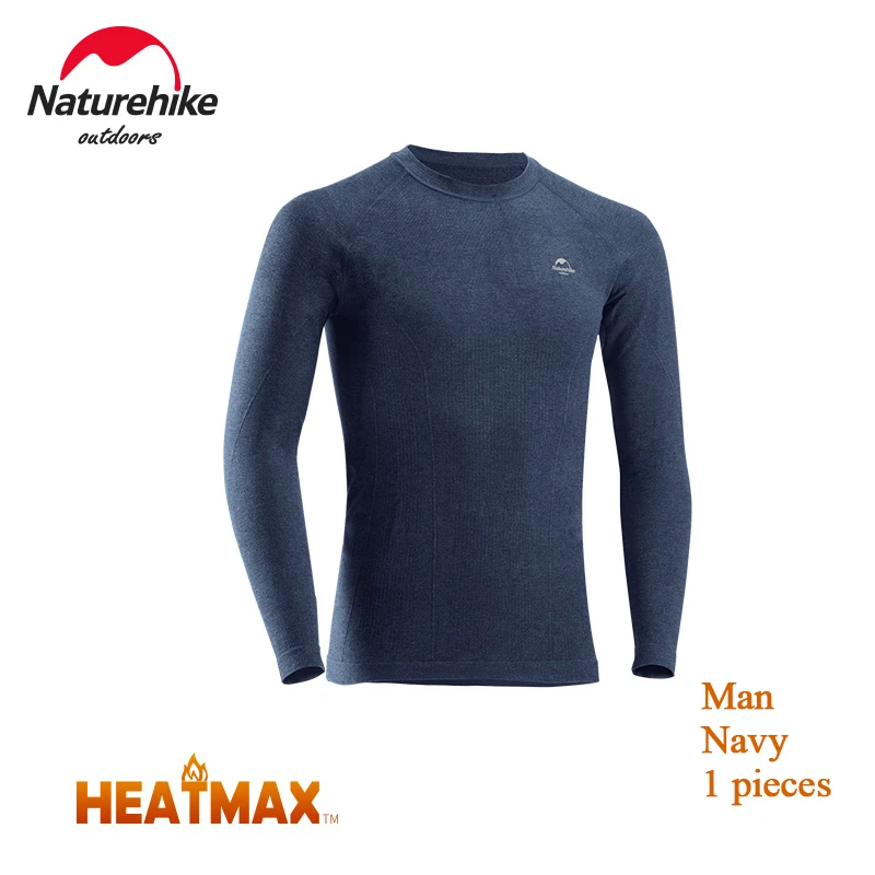 Черный Naturehike HeatMax термобелье мужское и женское самонагревающееся зимнее фитнес лыжное спортивное термобелье для работы в офисе - Цвет: Черный