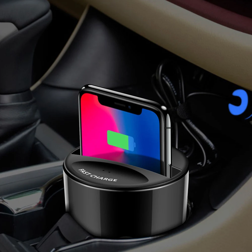 10 Вт Автомобильная чашка, беспроводное зарядное устройство для iPhone 11 Pro XS MAX XR X 8, быстрая зарядка через usb, подставка для samsung Note 10 S10 Plus
