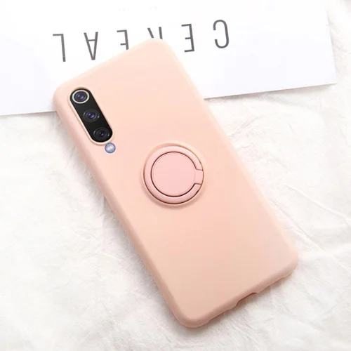 Жидкий чехол Natrberg для samsung Galaxy A50, чехол с магнитным кольцом для автомобиля, матовый Силиконовый мягкий чехол для samsung Galaxy A50 A 50, чехол - Цвет: Розовый