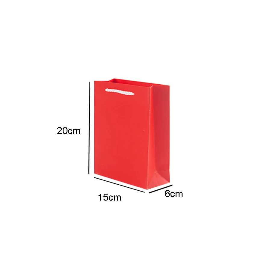 1520 Red 30 шт./лот, плотный Подарочный пакет из крафт-бумаги, бумажные пакеты на день рождения, свадьбу, подарки с ручкой, 21*15*8 см - Цвет: 1520 Red