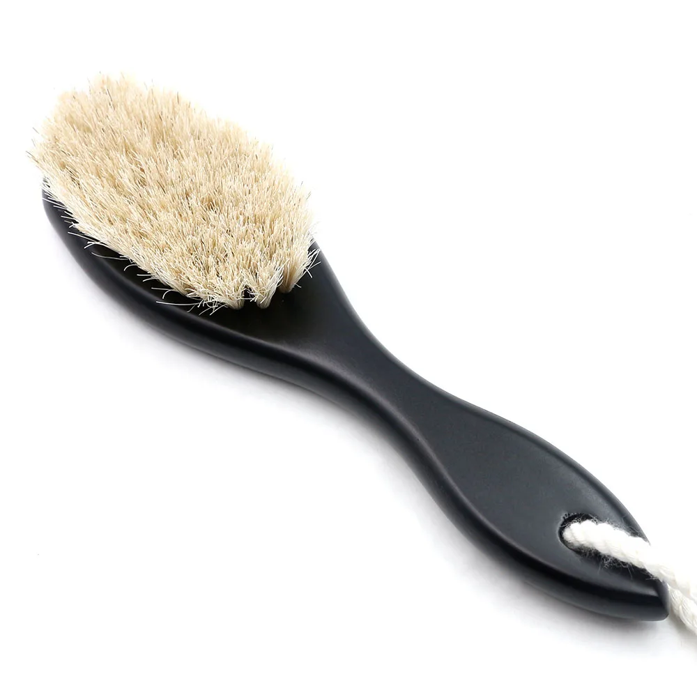 Hair Brush-Black 1 шт., конский волос, Ретро масло, Парикмахерская щетка для шеи, щетка для волос, Парикмахерская, щетка для чистки, парикмахерский инструмент, щетка для волос, 3 цвета - Цвет: Hair Brush-Black