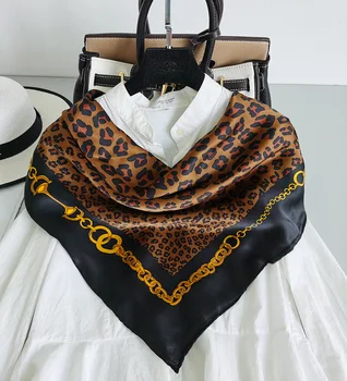 

100% Pure Silk Satin Square Big Scarf Shawl Wrap Kerchief 34.5"x34.5" WJ076