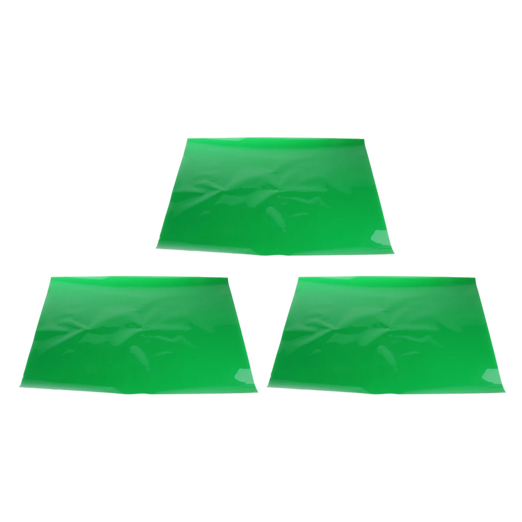 3x Color Correction Gel Filter Overlays Transparency Color Film Plastic Sheets Gel Lighting Filters Green