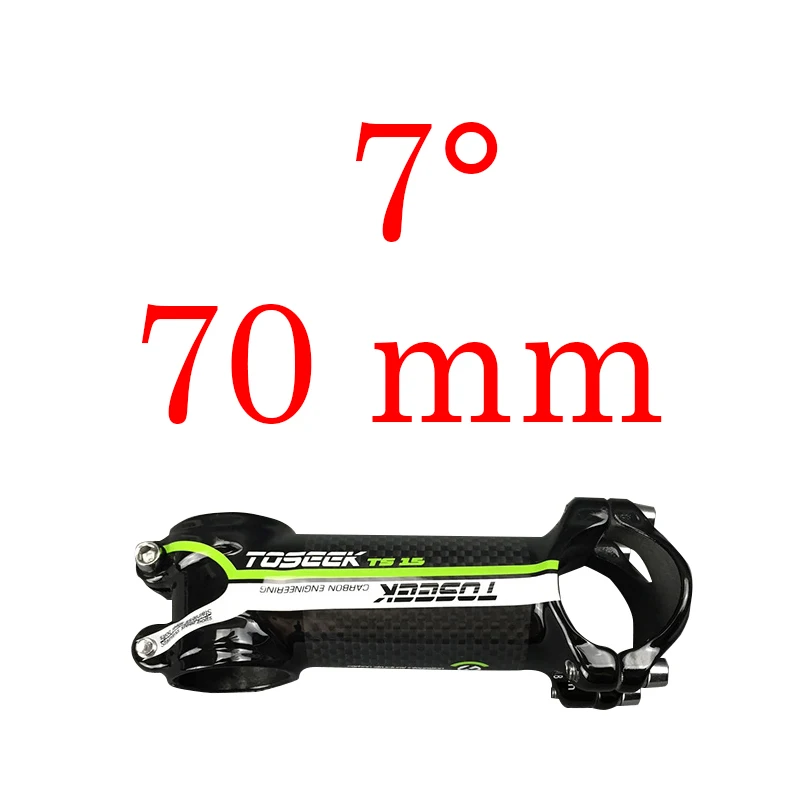 Green 70mm Toseek велосипед стержень супер светильник 102 г! Угол 7 длина 70 мм-110 мм Высококачественный углеродный алюминиевый стержень красный синий зеленый желтый Глянец - Цвет: Green 70mm