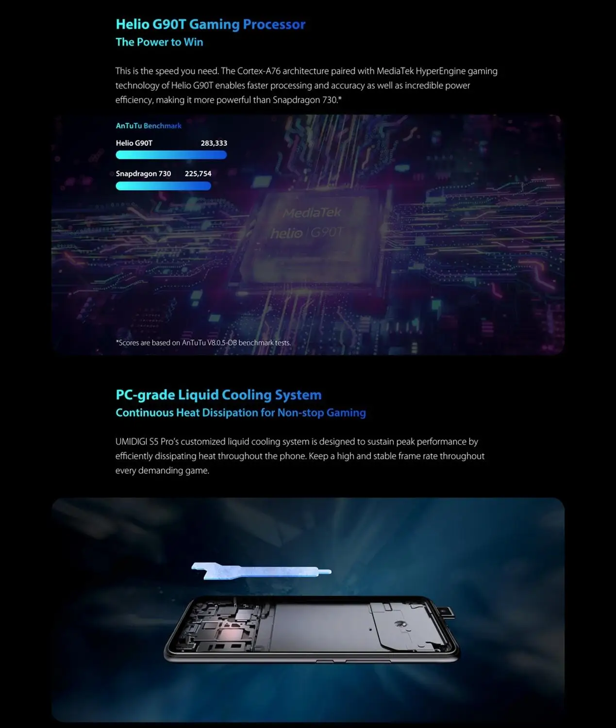 UMIDIGI S5 Pro Helio G90T Gaming Processor 6GB 256GB Smartphone FHD+ AMOLED In-screen Fingerprint Pop-up Selfie Camera 48MP NFC