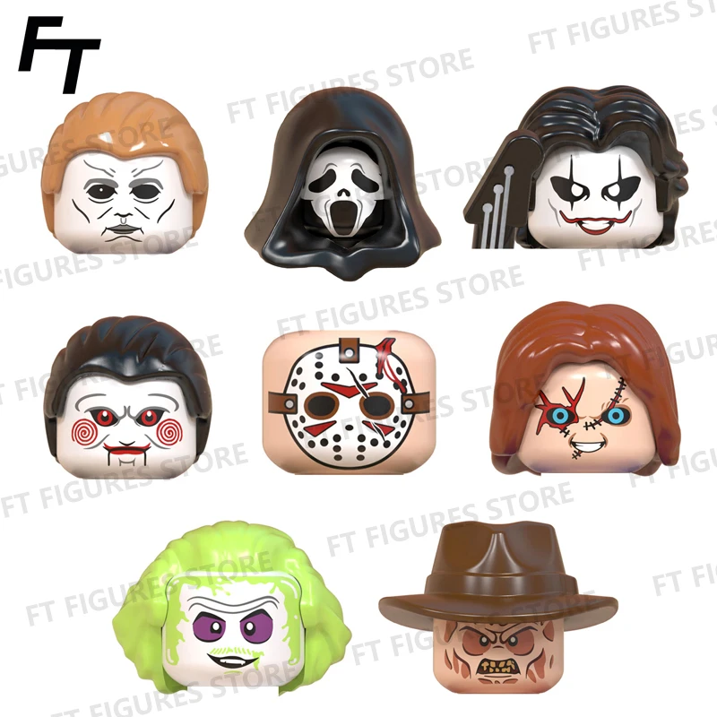 Horror Movie Series Action Figures Mini Bricks Saw Scream Child's Play Freddy Jason Halloween Building Blocks Kids Toys | Игрушки и