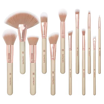 

Make-up brush 12 wooden handle makeup brush set foundation eye shadow blush beauty brush