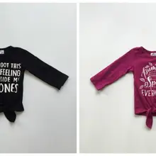 Осенняя одежда для маленьких девочек на Хэллоуин; детская одежда; черные наряды с баской; топ с галстуком; футболка; реглан; Хлопок; оборки; бутик; длинный рукав