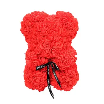 

2020 25 cm Soap Foam Rose Teddy Bear Artificial Flower in Gift Box for Mother's day Girlfriend Valentines Day Gifts