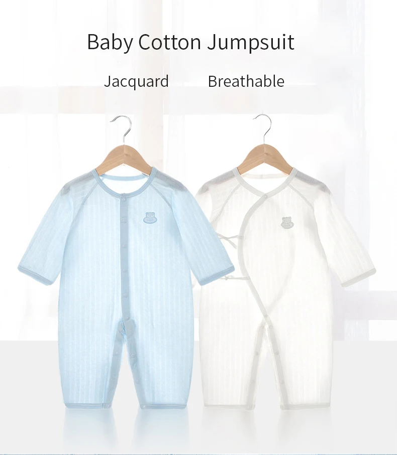 Baby Thin Summer Jumpsuit Clothes Short Sleeve Romper Boy Newborn Solid Girl Sleep Gown Infant Organic Cotton Rompers cheap baby bodysuits	
