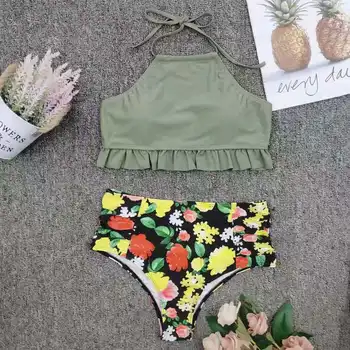 

High Waist Sexy Split Bikini for European and American Printed Swimsuits Bikini