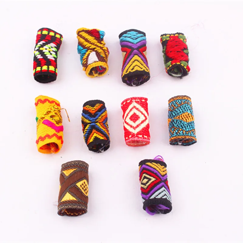 10Pcs/Lot mix fabric hair braid dread dreadlock beads rings tube approx 8-12mm hole 2