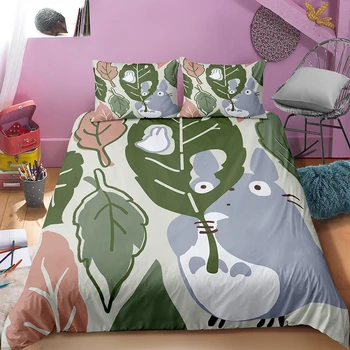 

My Neighbor Totoro Bedding Set Bedroom Decor Kids Girls Gift Valentine's Day Quilt Cover 1PC Duvet Cover with Pillowcase