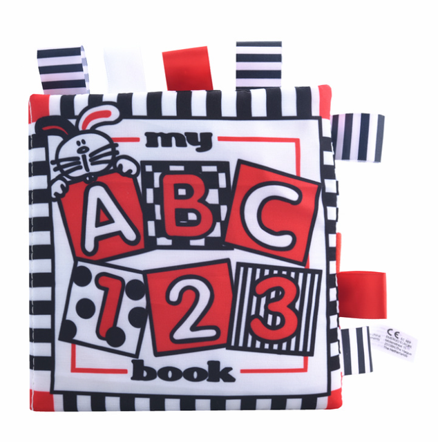 Black And White Label Cloth Book Newborn Infant Early Education Books Cloth Quiet Books