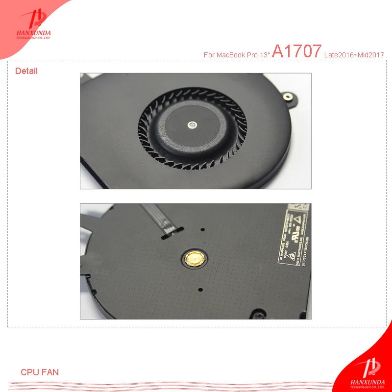 Hanxunda cpu вентилятор для Apple MacBook Pro 1" A1707 Late2016 MID крутой вентилятор новая оригинальная замена
